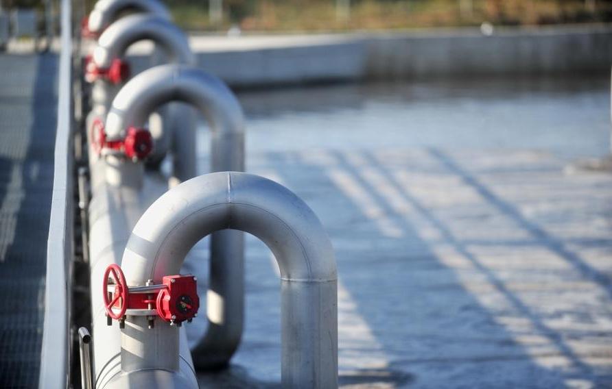 Industrial pipes from a waste water treatment plant