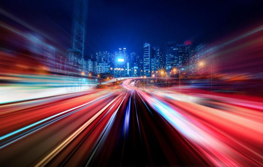 Abstract Motion Speed Light with Night City Background